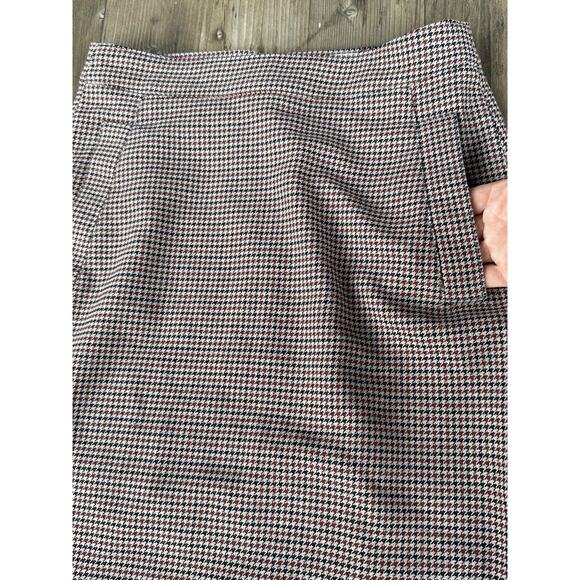Essentiel Antwerp Houndstooth Rainger Pencil Skirt Side Zip Slit Plaid 36 / 4 - Picture 3 of 9